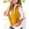 imageYeokou Womens Slim Sleeveless Quilted Removable Hooded Winter Puffer Vest CoatYellow