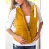 imageYeokou Womens Slim Sleeveless Quilted Removable Hooded Winter Puffer Vest CoatYellow