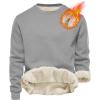 imageYeokou Mens Fleece Sweatshirt Sherpa Lined Crewneck Basic Winter Thick Pullover TopsLightgrey