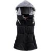 imageYeokou Womens Slim Sleeveless Quilted Removable Hooded Winter Puffer Vest CoatBlack