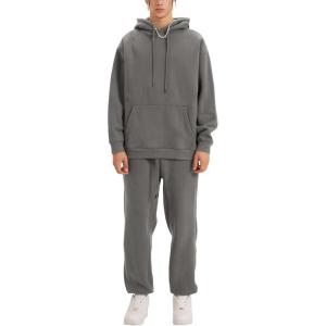 imageYeokou Mens Tracksuits 2 Piece Sweatsuits Pullover Hoodie Athletic Sweatpants Joggers SetsDarkgrey