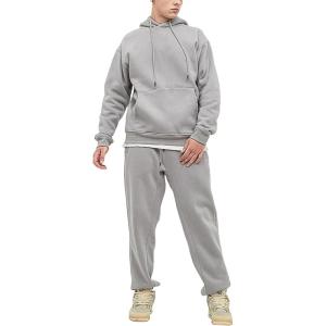 imageYeokou Mens Tracksuits 2 Piece Sweatsuits Pullover Hoodie Athletic Sweatpants Joggers SetsLightgrey