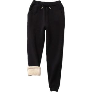 imageYeokou Warm Sweatpants Womens Fleece Sherpa Lined Winter Active Running Jogger PantsBlack
