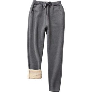 imageYeokou Warm Sweatpants Womens Fleece Sherpa Lined Winter Active Running Jogger PantsStyle 12dark Greystraight Leg