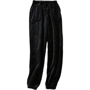 imageYeokou Womens Fleece Pajama Pants Fuzzy Lounge Bottoms Warm Fluffy Sleepwear with PocketsBlack