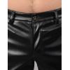 imageYeokou Mens Business Casual High Waist Straight Leg PU Faux Leather Biker PantsBlackskinny Leg