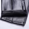 imageYeokou Mens Business Casual High Waist Straight Leg PU Faux Leather Biker PantsBlackstraight Leg