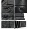 imageYeokou Mens Business Casual High Waist Straight Leg PU Faux Leather Biker PantsBlackstraight Leg