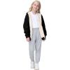 imageYeokou Unisex Boys Girls Kids Winter Sherpa Lined Zip Up Sweatshirt Jacket HoodieBlack