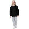 imageYeokou Unisex Boys Girls Kids Winter Sherpa Lined Zip Up Sweatshirt Jacket HoodieBlack
