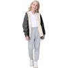 imageYeokou Unisex Boys Girls Kids Winter Sherpa Lined Zip Up Sweatshirt Jacket HoodieDarkgrey