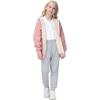 imageYeokou Unisex Boys Girls Kids Winter Sherpa Lined Zip Up Sweatshirt Jacket HoodiePink
