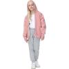 imageYeokou Unisex Boys Girls Kids Winter Sherpa Lined Zip Up Sweatshirt Jacket HoodiePink