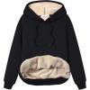 imageYeokou Womens Athletic Hoodies Sherpa Fleece Lined Workout Pullover Winter Warm Thicken SweatshirtBlack