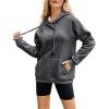 imageYeokou Womens Athletic Hoodies Sherpa Fleece Lined Workout Pullover Winter Warm Thicken SweatshirtDarkgrey