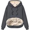 imageYeokou Womens Athletic Hoodies Sherpa Fleece Lined Workout Pullover Winter Warm Thicken SweatshirtDarkgrey