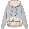 imageYeokou Womens Athletic Hoodies Sherpa Fleece Lined Workout Pullover Winter Warm Thicken SweatshirtLightgrey
