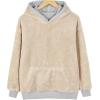 imageYeokou Womens Athletic Hoodies Sherpa Fleece Lined Workout Pullover Winter Warm Thicken SweatshirtLightgrey