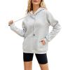 imageYeokou Womens Athletic Hoodies Sherpa Fleece Lined Workout Pullover Winter Warm Thicken SweatshirtLightgrey