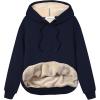 imageYeokou Womens Athletic Hoodies Sherpa Fleece Lined Workout Pullover Winter Warm Thicken SweatshirtNavyblue