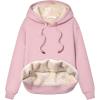 imageYeokou Womens Athletic Hoodies Sherpa Fleece Lined Workout Pullover Winter Warm Thicken SweatshirtPink