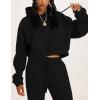imageYeokou Womens Fleece 2 Piece Outfits Sweatsuits Pullover Hoodie Sweatshirt Jogger Pants Tracksuits SetBlack
