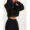 imageYeokou Womens Fleece 2 Piece Outfits Sweatsuits Pullover Hoodie Sweatshirt Jogger Pants Tracksuits SetBlack