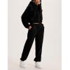 imageYeokou Womens Fleece 2 Piece Outfits Sweatsuits Pullover Hoodie Sweatshirt Jogger Pants Tracksuits SetBlack