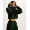 imageYeokou Womens Fleece 2 Piece Outfits Sweatsuits Pullover Hoodie Sweatshirt Jogger Pants Tracksuits SetDarkgreen