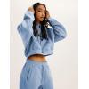 imageYeokou Womens Fleece 2 Piece Outfits Sweatsuits Pullover Hoodie Sweatshirt Jogger Pants Tracksuits SetDustyblue