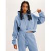 imageYeokou Womens Fleece 2 Piece Outfits Sweatsuits Pullover Hoodie Sweatshirt Jogger Pants Tracksuits SetDustyblue