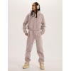 imageYeokou Womens Fleece 2 Piece Outfits Sweatsuits Pullover Hoodie Sweatshirt Jogger Pants Tracksuits SetDustypink