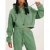 imageYeokou Womens Fleece 2 Piece Outfits Sweatsuits Pullover Hoodie Sweatshirt Jogger Pants Tracksuits SetGreen