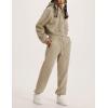 imageYeokou Womens Fleece 2 Piece Outfits Sweatsuits Pullover Hoodie Sweatshirt Jogger Pants Tracksuits SetKhaki