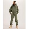 imageYeokou Womens Fleece 2 Piece Outfits Sweatsuits Pullover Hoodie Sweatshirt Jogger Pants Tracksuits SetMossgreen