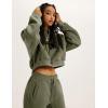 imageYeokou Womens Fleece 2 Piece Outfits Sweatsuits Pullover Hoodie Sweatshirt Jogger Pants Tracksuits SetMossgreen