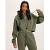 imageYeokou Womens Fleece 2 Piece Outfits Sweatsuits Pullover Hoodie Sweatshirt Jogger Pants Tracksuits SetMossgreen