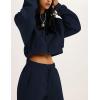 imageYeokou Womens Fleece 2 Piece Outfits Sweatsuits Pullover Hoodie Sweatshirt Jogger Pants Tracksuits SetNavy