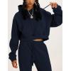 imageYeokou Womens Fleece 2 Piece Outfits Sweatsuits Pullover Hoodie Sweatshirt Jogger Pants Tracksuits SetNavy