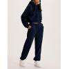 imageYeokou Womens Fleece 2 Piece Outfits Sweatsuits Pullover Hoodie Sweatshirt Jogger Pants Tracksuits SetNavy