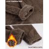 imageYeokou Womens Fleece Pajamas Sets Fluffy Sleepwear Warm Sherpa Pullover Pants with PocketsBrown