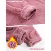 imageYeokou Womens Fleece Pajamas Sets Fluffy Sleepwear Warm Sherpa Pullover Pants with PocketsPink