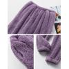 imageYeokou Womens Fleece Pajamas Sets Fluffy Sleepwear Warm Sherpa Pullover Pants with PocketsPurple