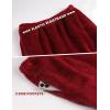 imageYeokou Womens Fleece Pajamas Sets Fluffy Sleepwear Warm Sherpa Pullover Pants with PocketsRed
