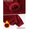 imageYeokou Womens Fleece Pajamas Sets Fluffy Sleepwear Warm Sherpa Pullover Pants with PocketsRed