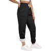 imageYeokou Womens Sherpa Lined Sweatpants Winter Warm Fleece Joggers Casual Lounge PantsBlack