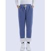 imageYeokou Womens Sherpa Lined Sweatpants Winter Warm Fleece Joggers Casual Lounge PantsBlue