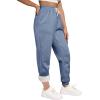 imageYeokou Womens Sherpa Lined Sweatpants Winter Warm Fleece Joggers Casual Lounge PantsBlue