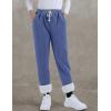 imageYeokou Womens Sherpa Lined Sweatpants Winter Warm Fleece Joggers Casual Lounge PantsBlue