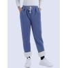 imageYeokou Womens Sherpa Lined Sweatpants Winter Warm Fleece Joggers Casual Lounge PantsBlue